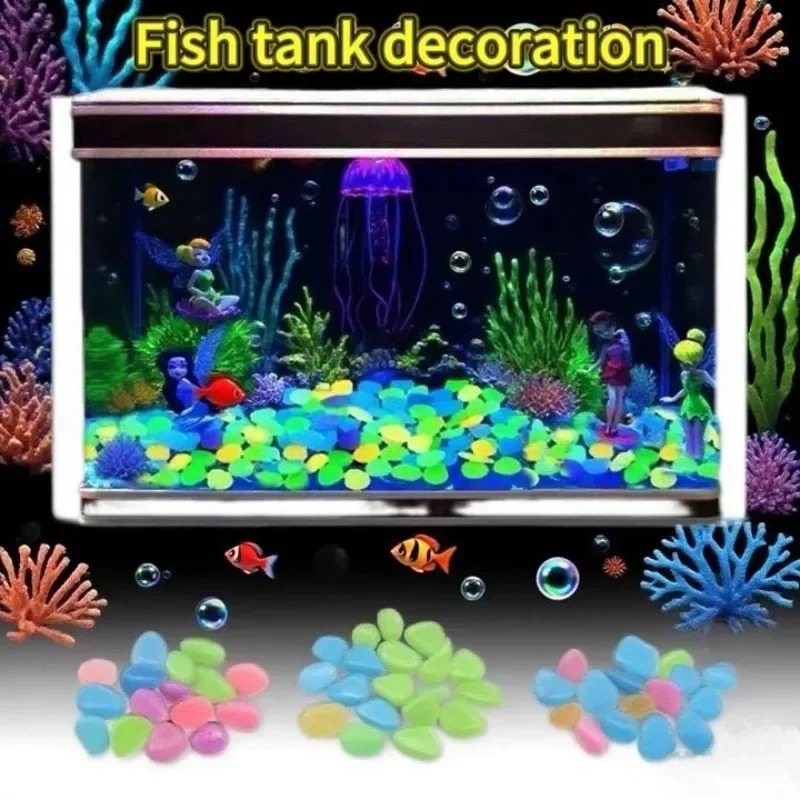 100-1000PCS Luminous Stone Gar - Fish Tank Gravel recension och pris